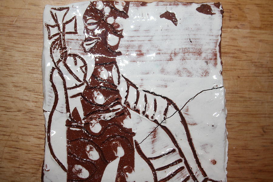 Lord bless me 8 - tile #1 Ceramic Art by Gloria Ssali