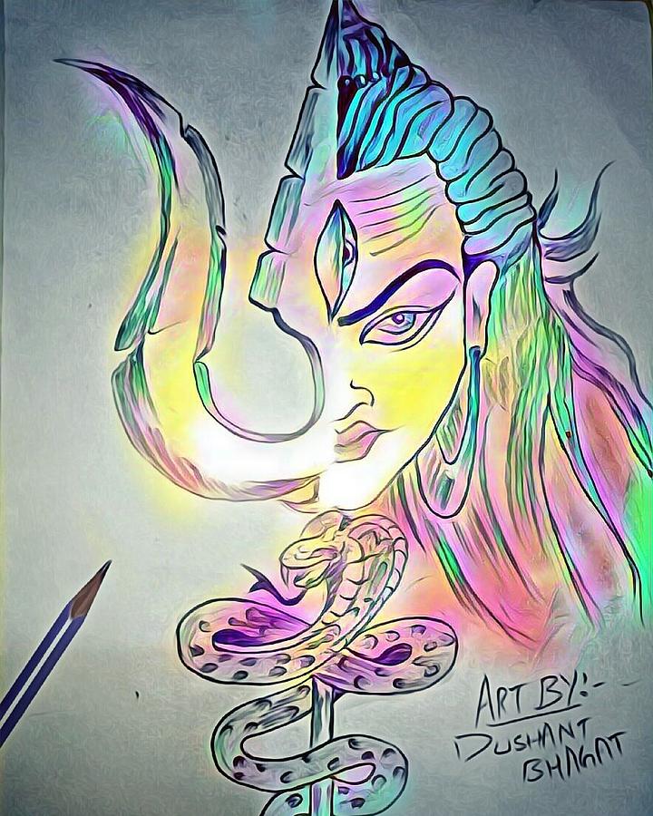 Buy Lord Shiva drawing Online India Indias 1 Creative Marketplace   Artkafe