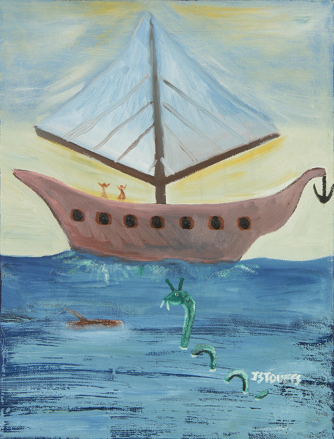 Sea Theme Painting - Lost at Sea by Justin Stouffs