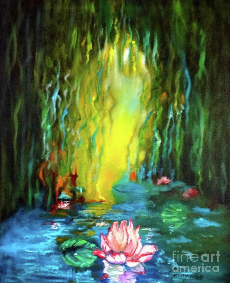 Lotus and Lily Pads #1 Painting by Jenny Lee