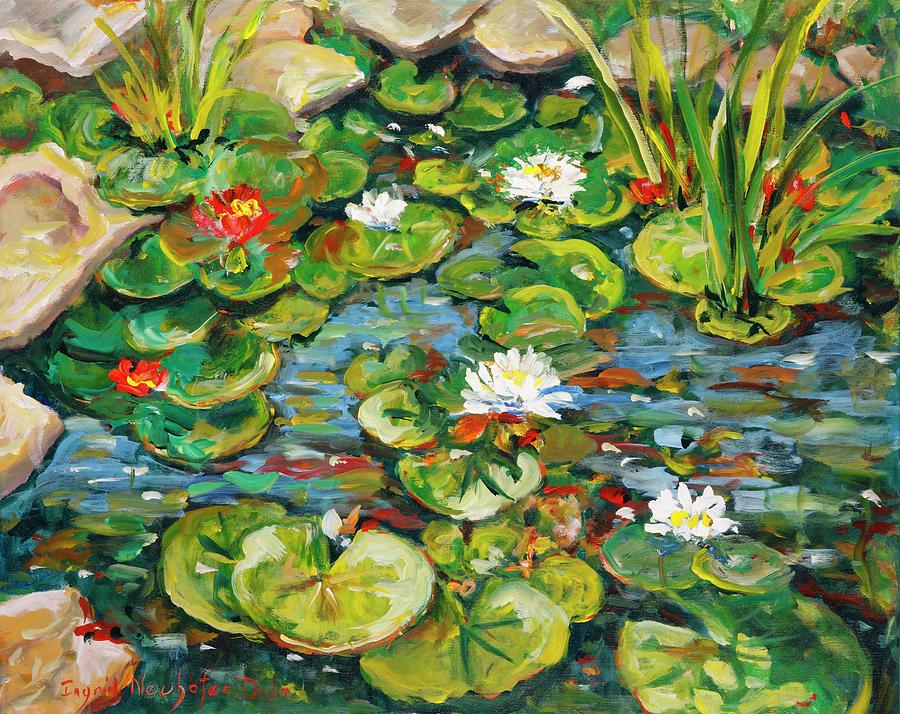 Lotus Pond #1 Painting by Ingrid Dohm
