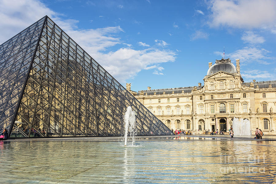Louvre palace and pyramid in Paris #1 Photograph by Didier Marti