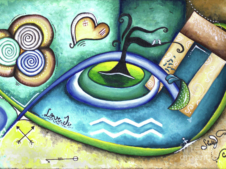 Love and Symbols Right Painting by Shelly Tschupp