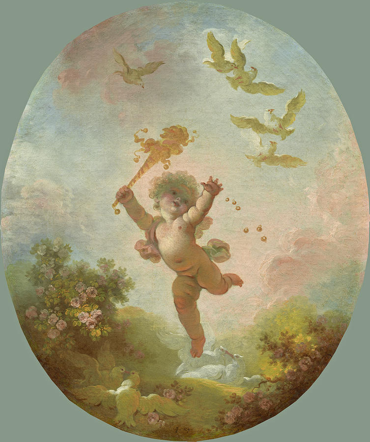 Love as Folly #2 Painting by Jean-Honore Fragonard