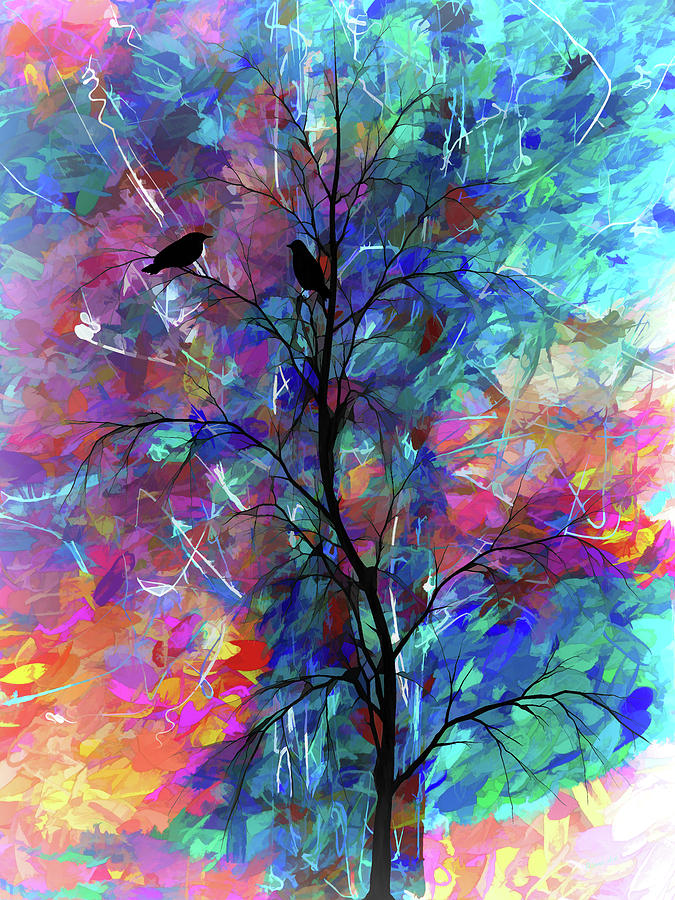 Love Birds Digital Art by OLena Art - Lena Owens
