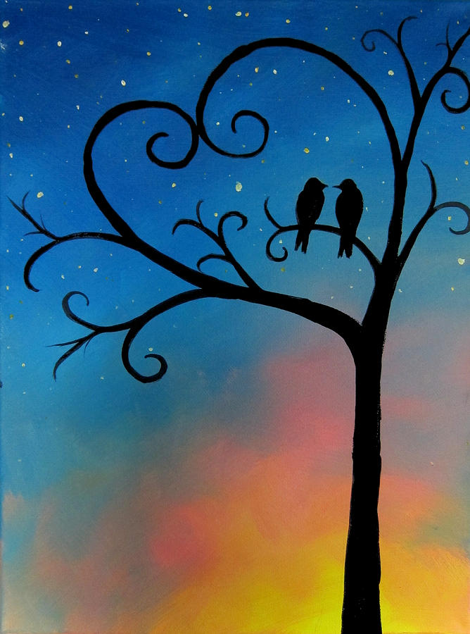 Bird Painting - Love Birds #1 by Michelle Eshleman
