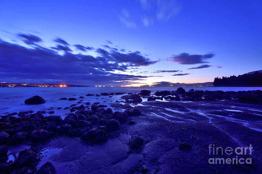 Low Tide Sunset At English Bay - Vancouver Bc #1 Photograph by Terry Elniski