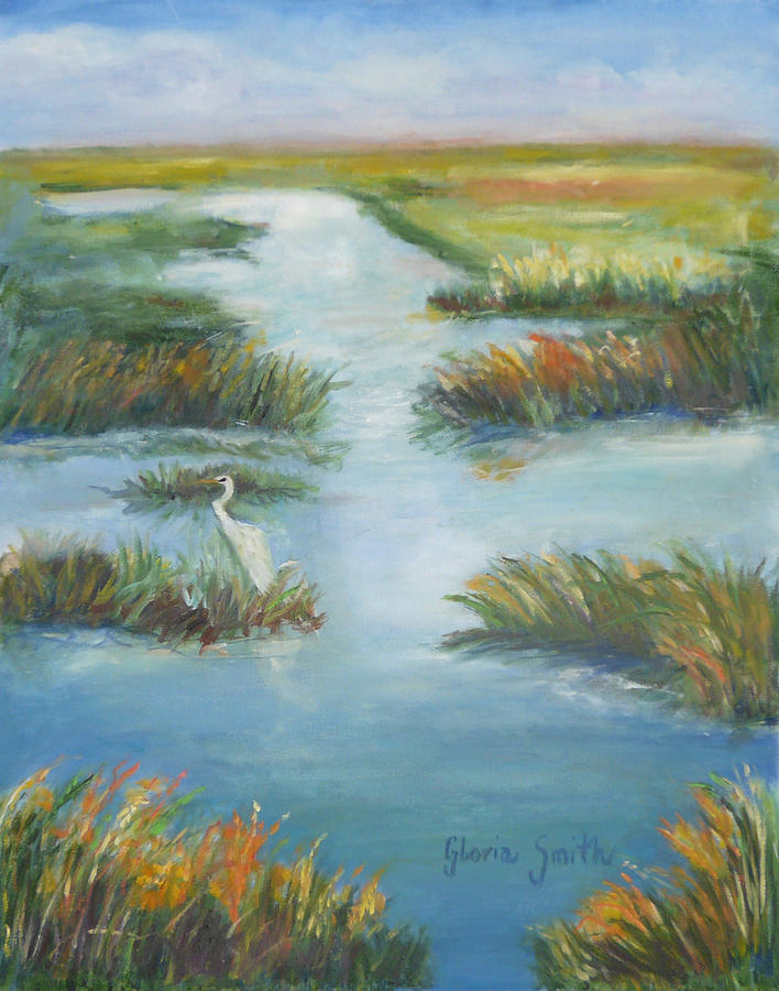 Lowcountry Marsh Painting by Gloria Smith