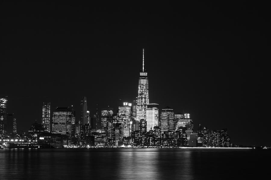 Lower Manhattan Skyline at Night #1 Photograph by Erin Cadigan