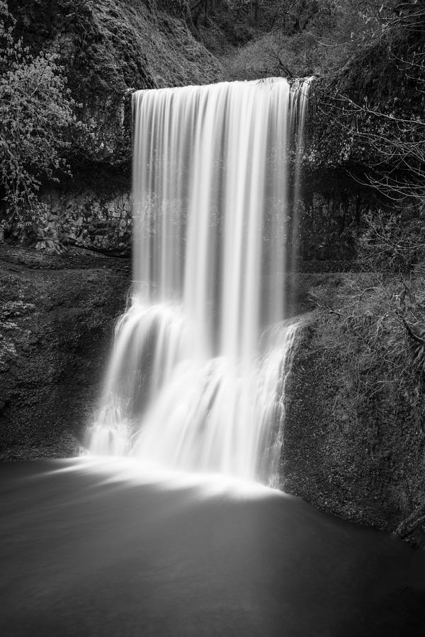 Lower South Falls 2 Black and White  #1 Photograph by John McGraw