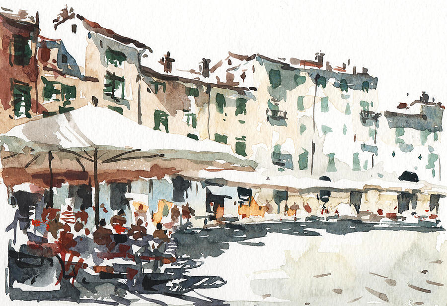 Lucca Painting - Lucca Italy #1 by Tony Belobrajdic