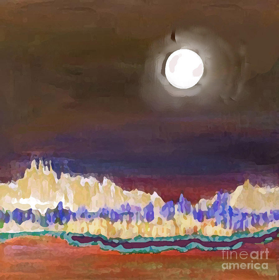 Nature Digital Art - Lunar Waves #1 by Praval Dadheech
