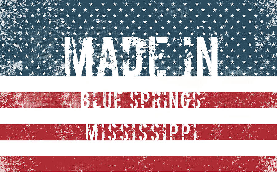 Blue Springs Digital Art - Made in Blue Springs, Mississippi by Tinto Designs Blue Springs Digital Art - Made in Blue Springs, Mississippi by Tinto Designs