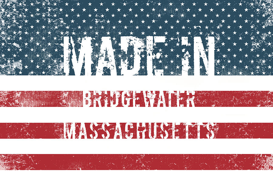 Flag Digital Art - Made in Bridgewater, Massachusetts #1 by Tinto Designs
