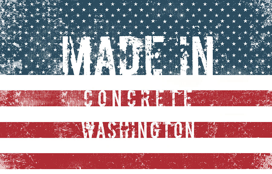 Made in Concrete, Washington #1 Digital Art by Tinto Designs