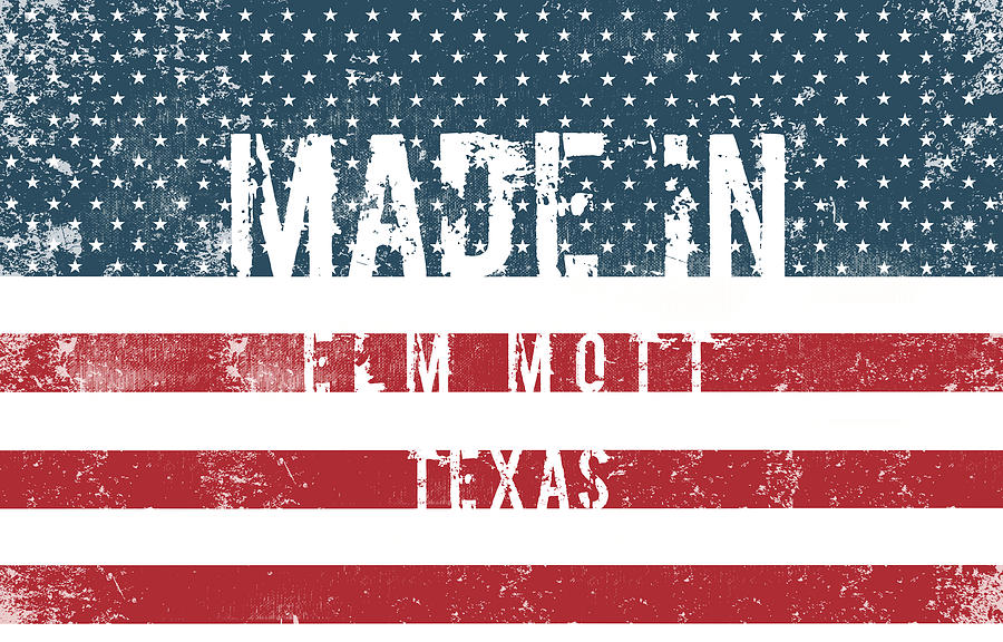 Flag Digital Art - Made in Elm Mott, Texas #1 by Tinto Designs