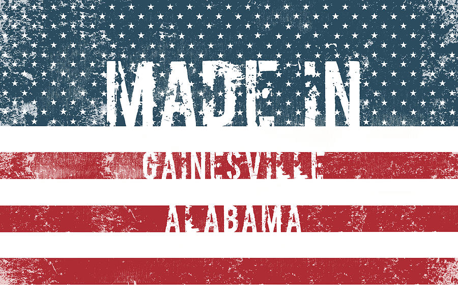 Gainesville Digital Art - Made in Gainesville, Alabama #1 by Tinto Designs