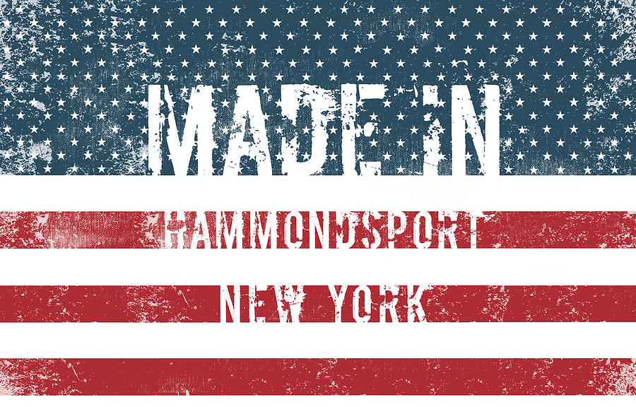 Flag Digital Art - Made in Hammondsport, New York #1 by Tinto Designs