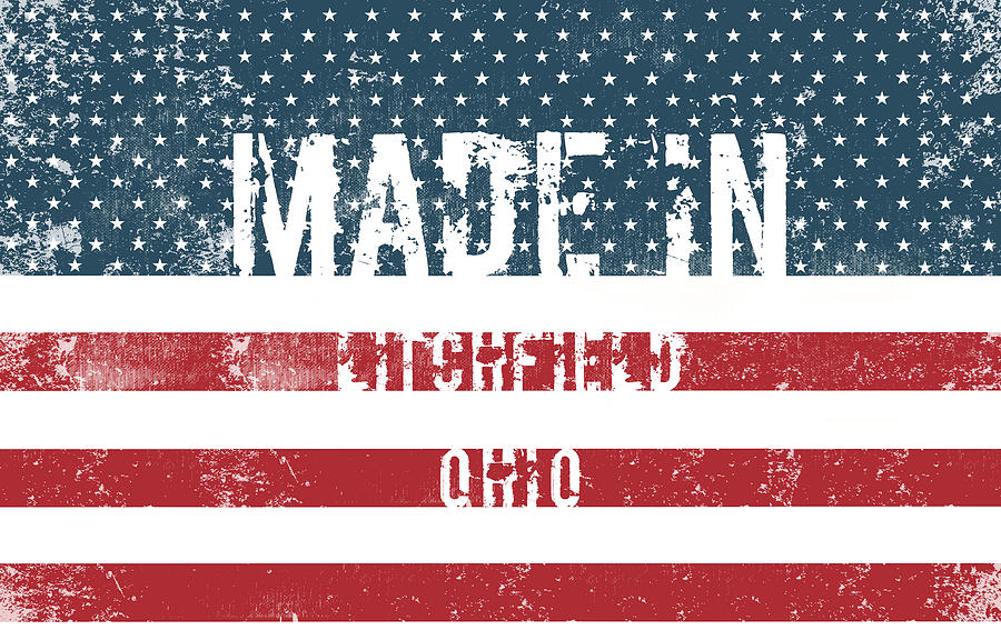 Flag Digital Art - Made in Litchfield, Ohio #1 by Tinto Designs