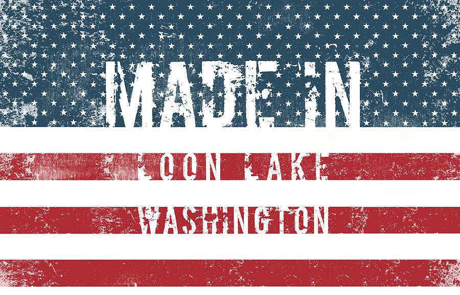 Flag Digital Art - Made in Loon Lake, Washington #1 by Tinto Designs