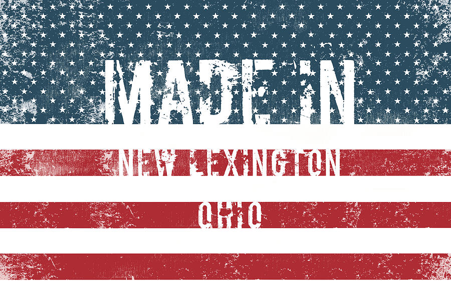 Flag Digital Art - Made in New Lexington, Ohio #1 by Tinto Designs
