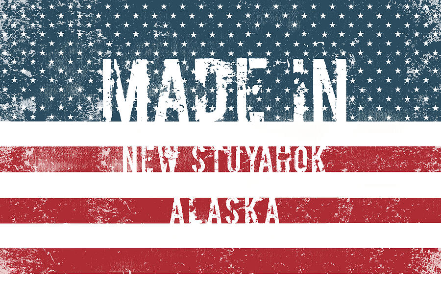 Flag Digital Art - Made in New Stuyahok, Alaska #1 by Tinto Designs