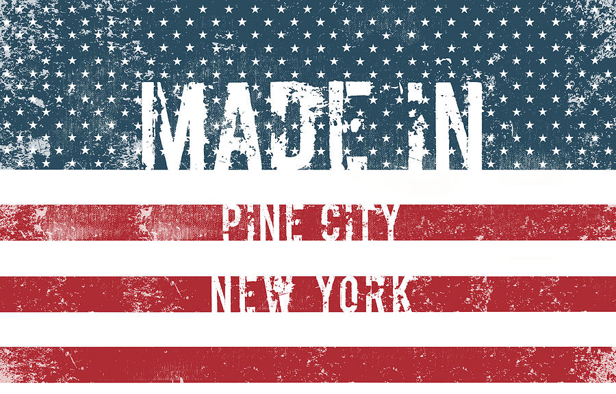 Made in Pine City, New York #1 Digital Art by Tinto Designs