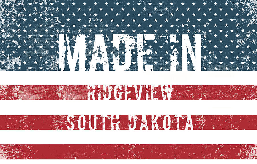 Flag Digital Art - Made in Ridgeview, South Dakota #1 by Tinto Designs