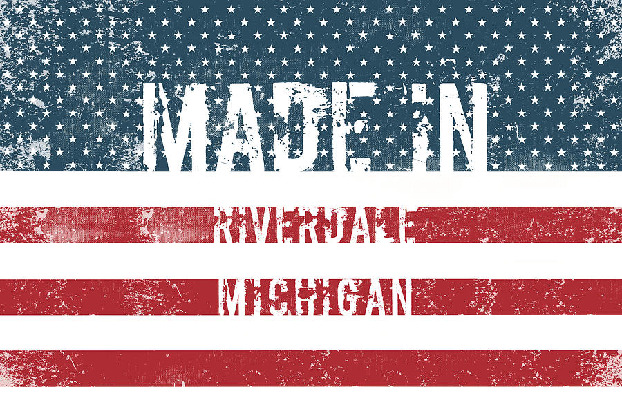Flag Digital Art - Made in Riverdale, Michigan #1 by Tinto Designs