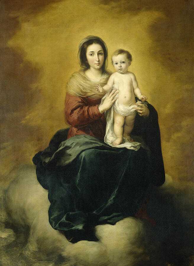 Madonna and Child, from 1660-1680 Painting by Bartolome Esteban Murillo