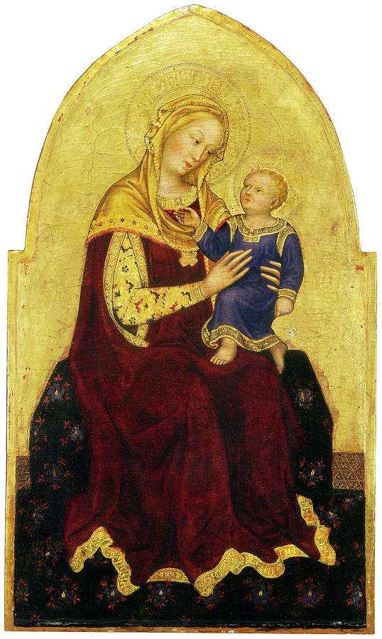 Madonna and Child Enthroned #1 Painting by Gentile da Fabriano