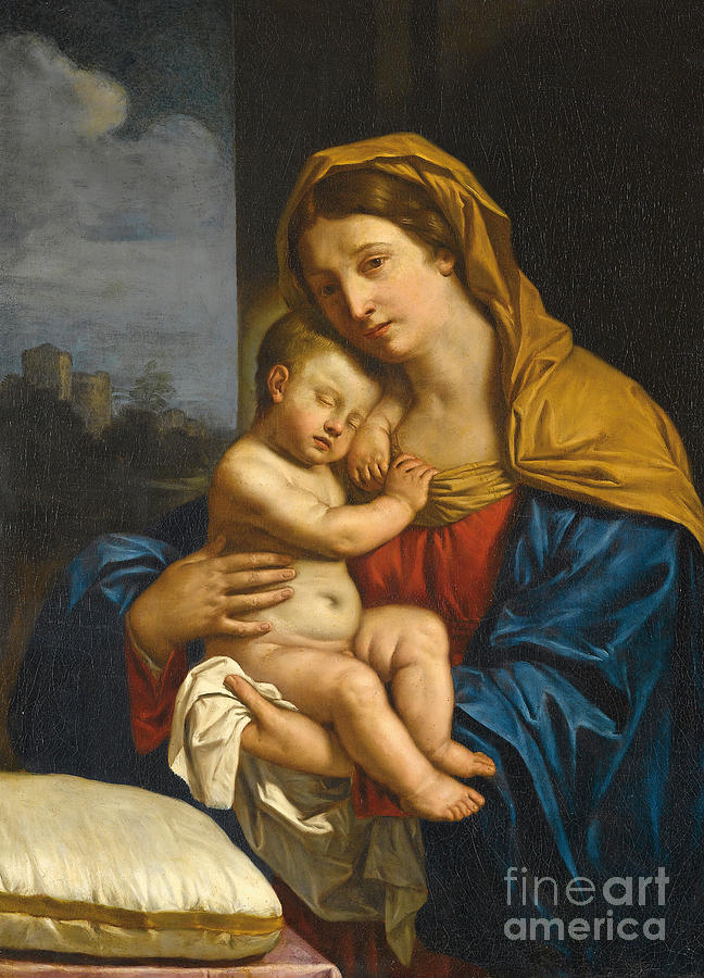 Madonna Painting -   Madonna and Child by Guercino