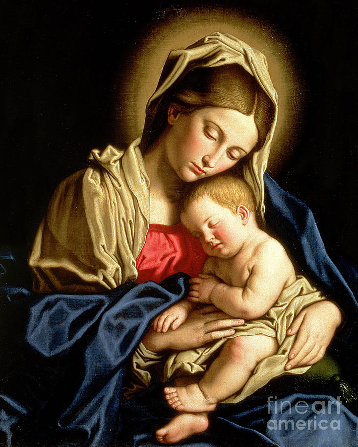 Mary Painting - Madonna and Child by Il Sassoferrato