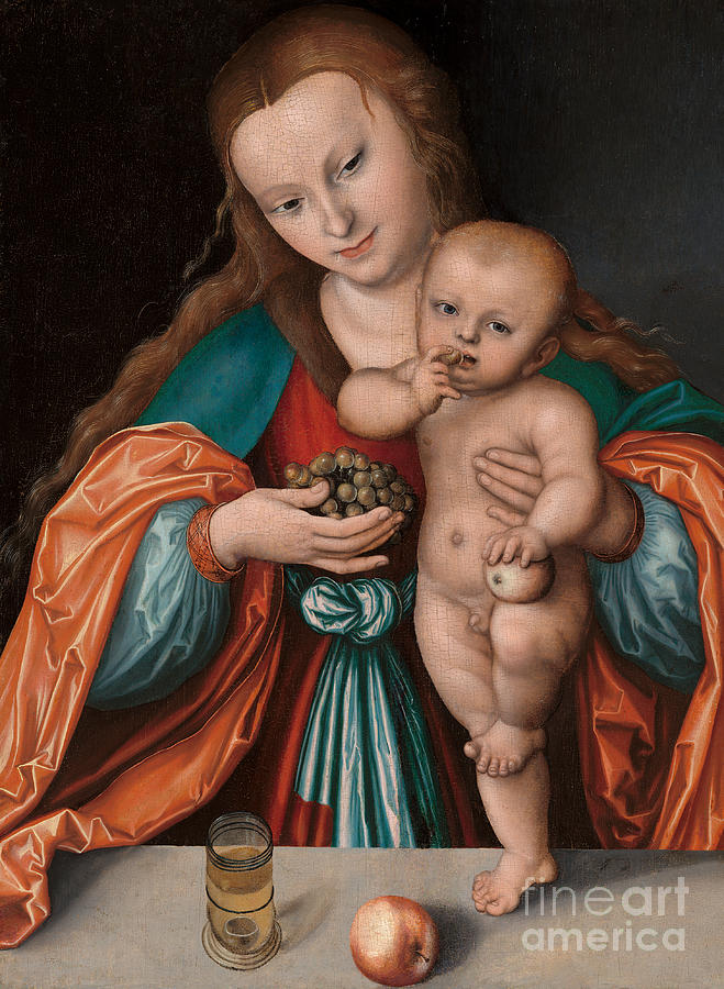 Madonna And Child Painting By Lucas The Elder Cranach Pixels   1 Madonna And Child Lucas The Elder Cranach 