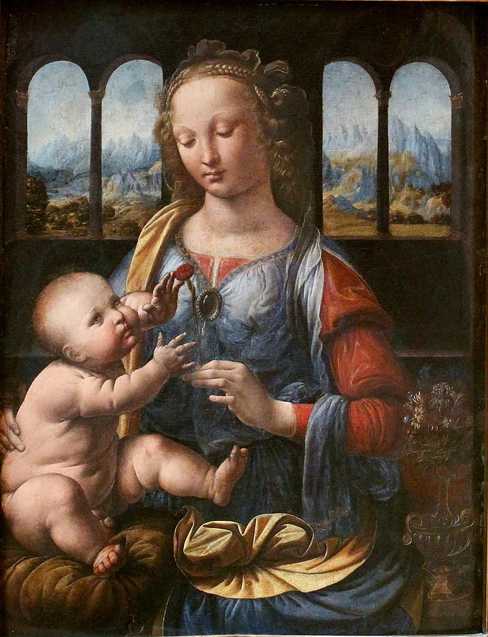 Madonna Of The Carnation #1 Painting by Leonardo Da Vinci