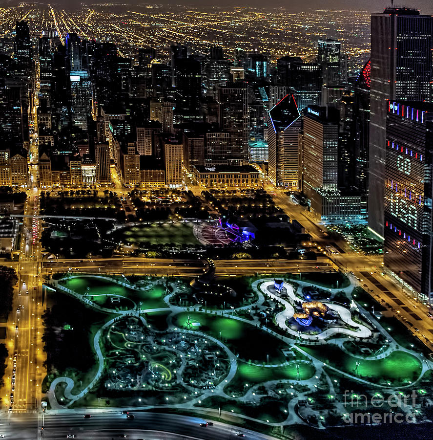 Maggie Daley Park in Chicago Aerial Photo Photograph by David Oppenheimer