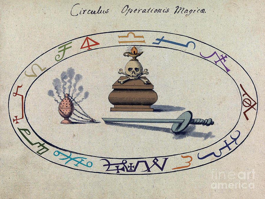 Magic Circle, Cabbalistic Symbols #1 Photograph by Science Source