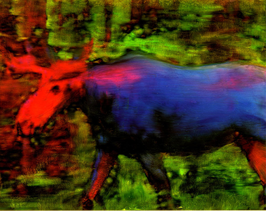 Magical Moose #1 Painting by FeatherStone Studio Julie A Miller