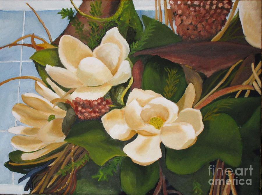 Magnolia Movie Painting - Magnolia Blooms by Rebecca Jackson