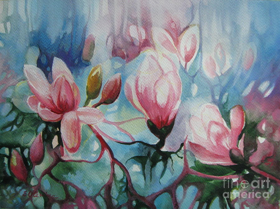 Magnolia #2 Painting by Elena Oleniuc
