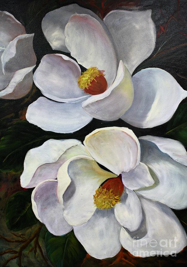 Flower Painting - Magnolias #1 by Barbara Haviland