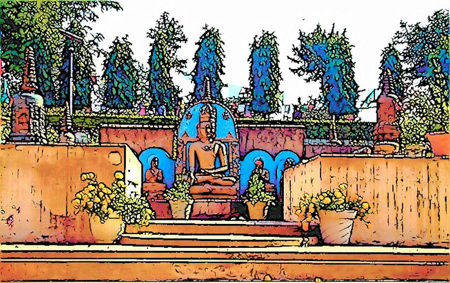Mahabodhi Temple #1 Digital Art by Lisa Dunn