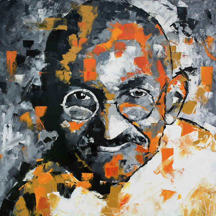 Abstract Painting - Mahatma Gandhi #1 by Richard Day
