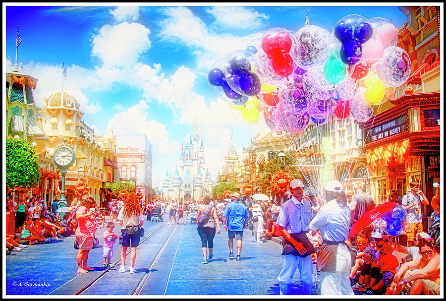 Main Street USA, Magic Kingdom, Walt Disney World #2 Digital Art by A Macarthur Gurmankin