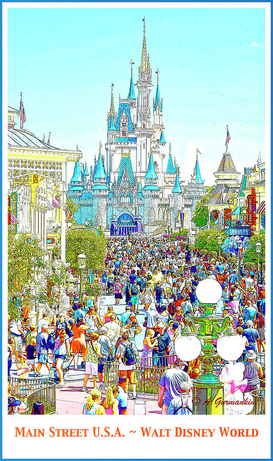 Main Street USA Walt Disney World #1 Digital Art by A Macarthur Gurmankin