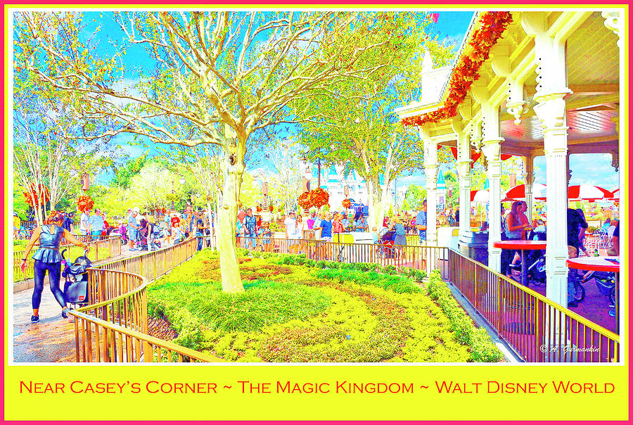 Main Street USA Walt Disney World at Halloween Caseys Corner #1 Digital Art by A Macarthur Gurmankin