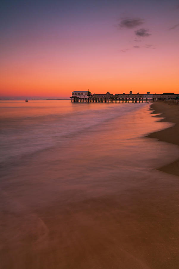 Maine Old Orchard Beach Pier Sunset #1 Photograph by Ranjay Mitra