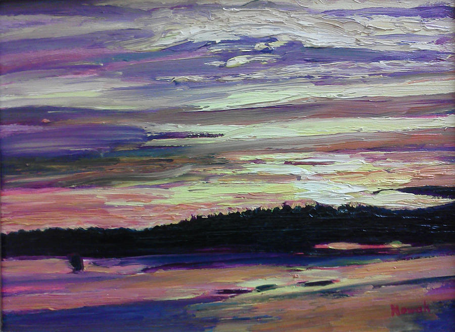 Maine Sunset #1 Painting by Richard Nowak