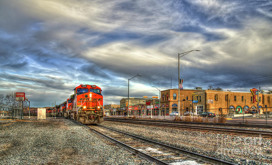 Make Way Too B N S F Train Gallup New Mexico Art Photograph by Reid Callaway