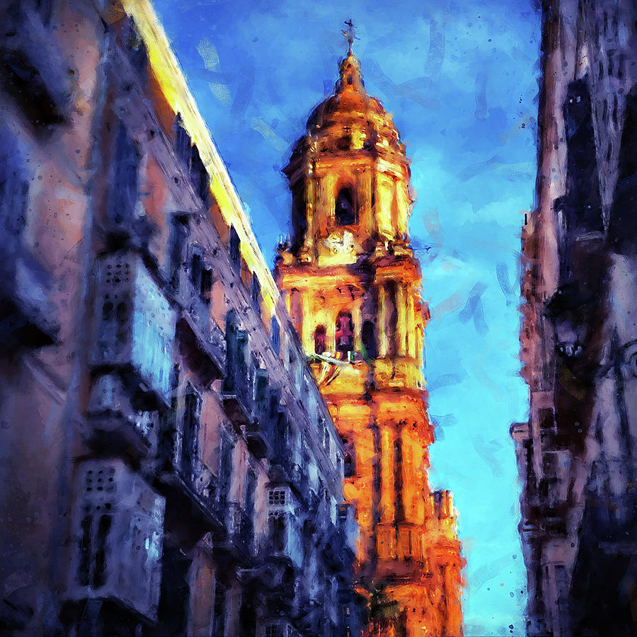 Malaga, Cathedral - 02 #1 Painting by AM FineArtPrints